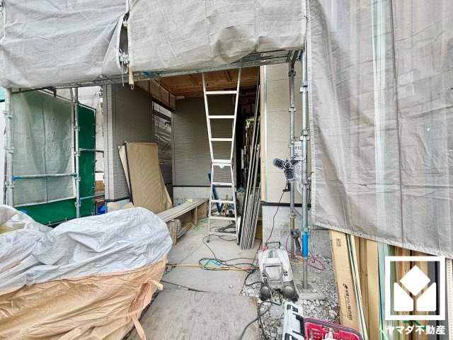 伏見区桃山町弾正島　1号地の玄関|1月6日　現地写真更新