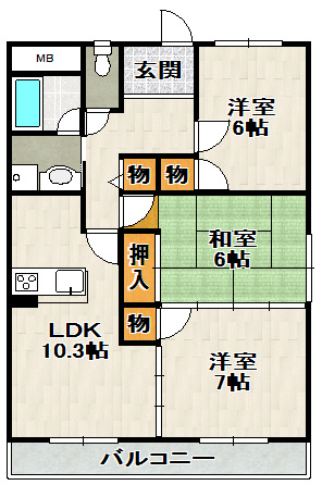 サニーハイツ（鴻池）の間取り
