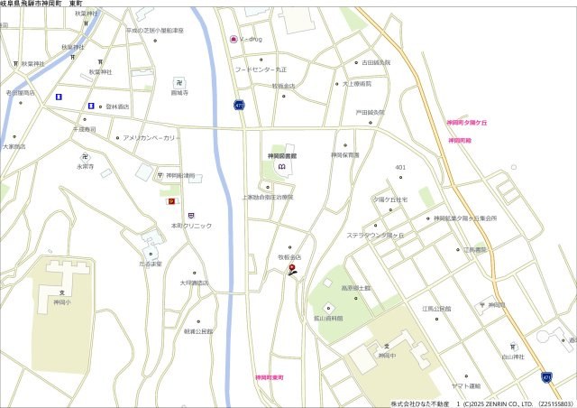 2026/2/25価格変更　戸建　飛騨市神岡町東町　100万（2025/11/10新規）の地図