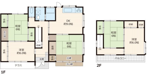 【土地図＋建物プラン例】 | 宇都宮市城南1丁目土地分譲　（土地借地権付　古屋有） | 参考プラン