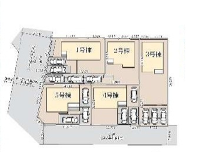 【仲介手数料無料】新築戸建　吉見町東野4-11-15（全5棟）の区画図