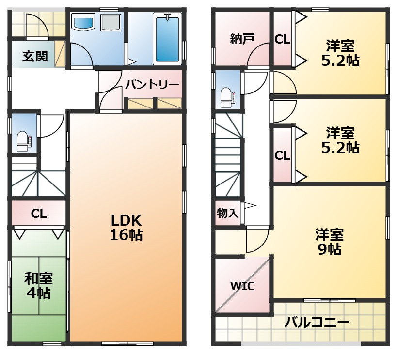 LiveleGarden.S第6下野小金井の間取り|全室南向きで陽当たりの良い間取りです