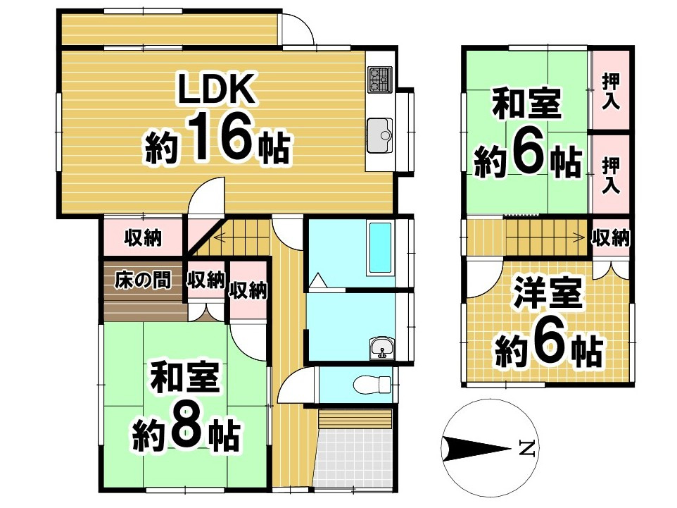 北九州市八幡西区大畑町　中古戸建の間取り|※間取り図と現況が異なる場合には、現況を優先いたします。