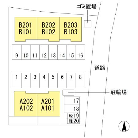 カンファート　B棟の区画図