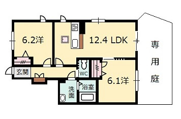 広島市安佐北区可部１丁目のアパートの間取り