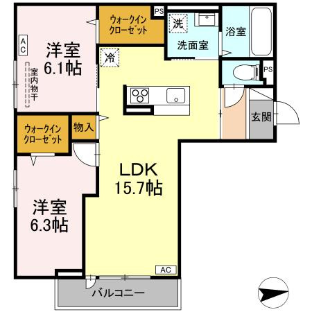 【新築】RESUA(レスア)向中野　D棟の間取り