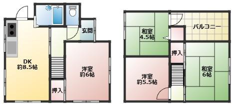 【間取り】 | 柏原市安堂町　中古戸建　オーナーチェンジ