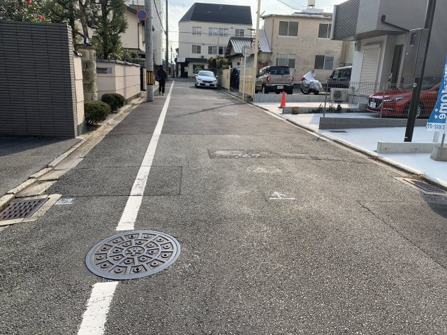 京都市北区大宮東脇台町　新築一戸建の前面道路含む現地写真