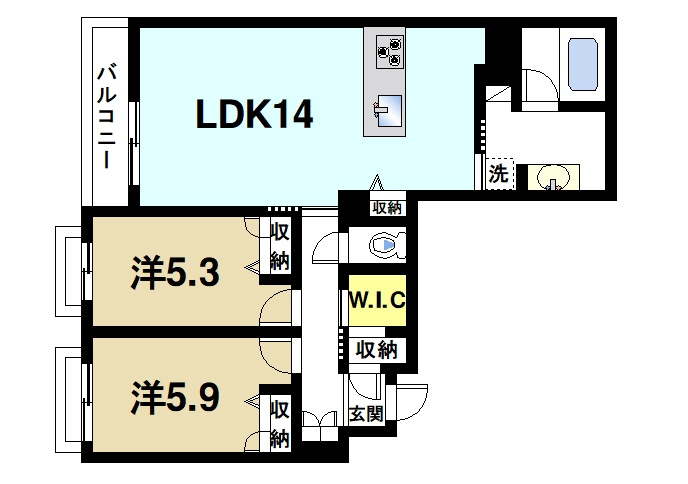 グランシャーメゾン新大宮の間取り