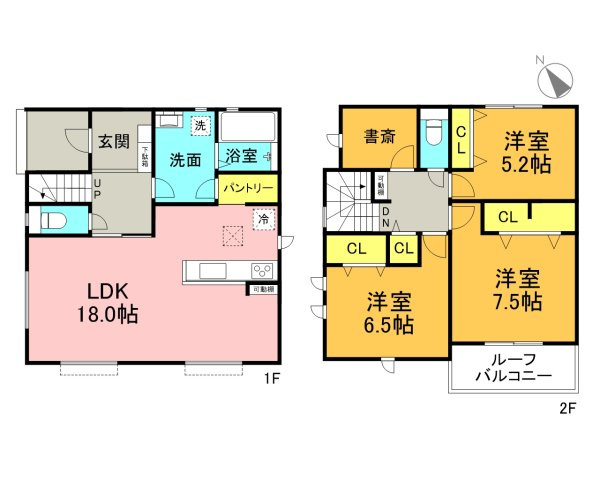 碧南市宮町6丁目第1期　新築一戸建　＜1号棟＞の区画図|駐車スペース並列3台可