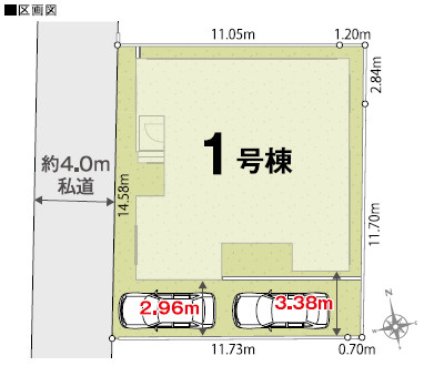 平塚市田村8丁目　第1期　新築戸建　全1棟1号棟の区画図