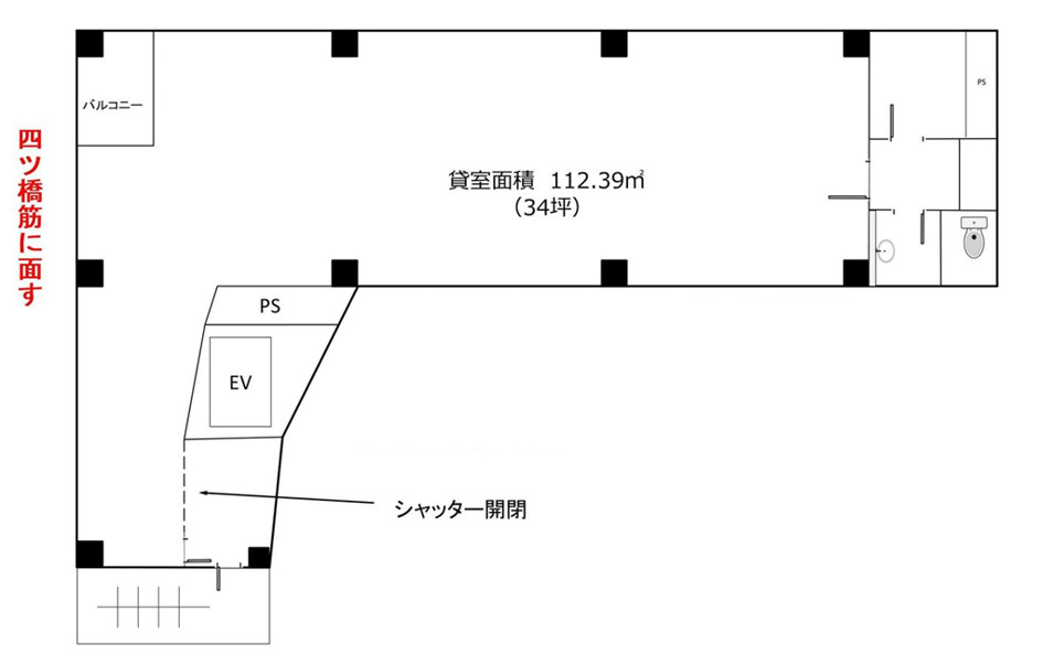 大阪市西区立売堀１丁目の店舗事務所の間取り