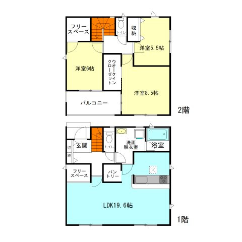 【間取り】 | クレイドルガーデン高崎市金古町第16ー③ | パントリー＋フリースペース付き！
大容量収納付きの3LDK間取り！