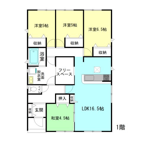 【間取り】 | クレイドルガーデン高崎市金古町第16ー① | 人気の「平屋」住宅登場です♪
リビング横には用途多彩なフリースペース付き！