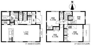 【間取り】 | 座間市座間1丁目  4号棟 2期 | 都市ガス　網戸標準仕様　シャッター6箇所付　Ｗロックカードキー（FamiLock 電池式）　屋根洋瓦葺き　食洗器・浄水器　浴室乾燥機+窓・浴室TV　全居室収納　LDK18帖