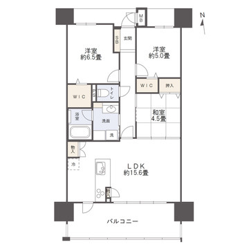 オーヴィジョン古賀駅の間取り|専有面積72.60㎡の3LDK。南向きで日当たり良好です。