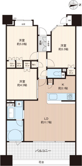 【間取り】 | クオス小田原栄町 | 【全居室5帖以上・収納充実の3LDK】
 廊下を最小限に抑え、居住スペースを広く確保した効率的なレイアウト。全室にクローゼットを備え、リビング横の洋室を開放すれば約16.2帖としても利用可能です。