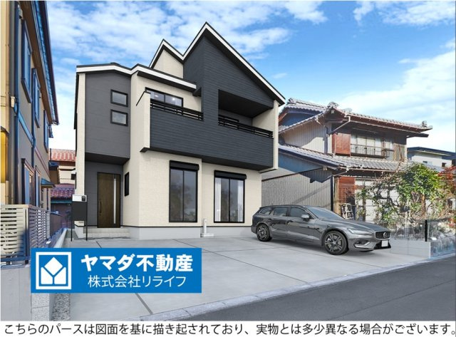 ブルーミングガーデン　江南市赤童子町白山　全1区画分譲の外観：施工例|■1号棟
■YAMADA電機の　ヤマダ不動産　株式会社リライフ　一宮店■
【長期優良住宅認定】仕様のおうち！
東栄住宅の家は、全棟「耐震等級３級」「設計・住宅性能評価書取得」で信頼の高い住宅です。