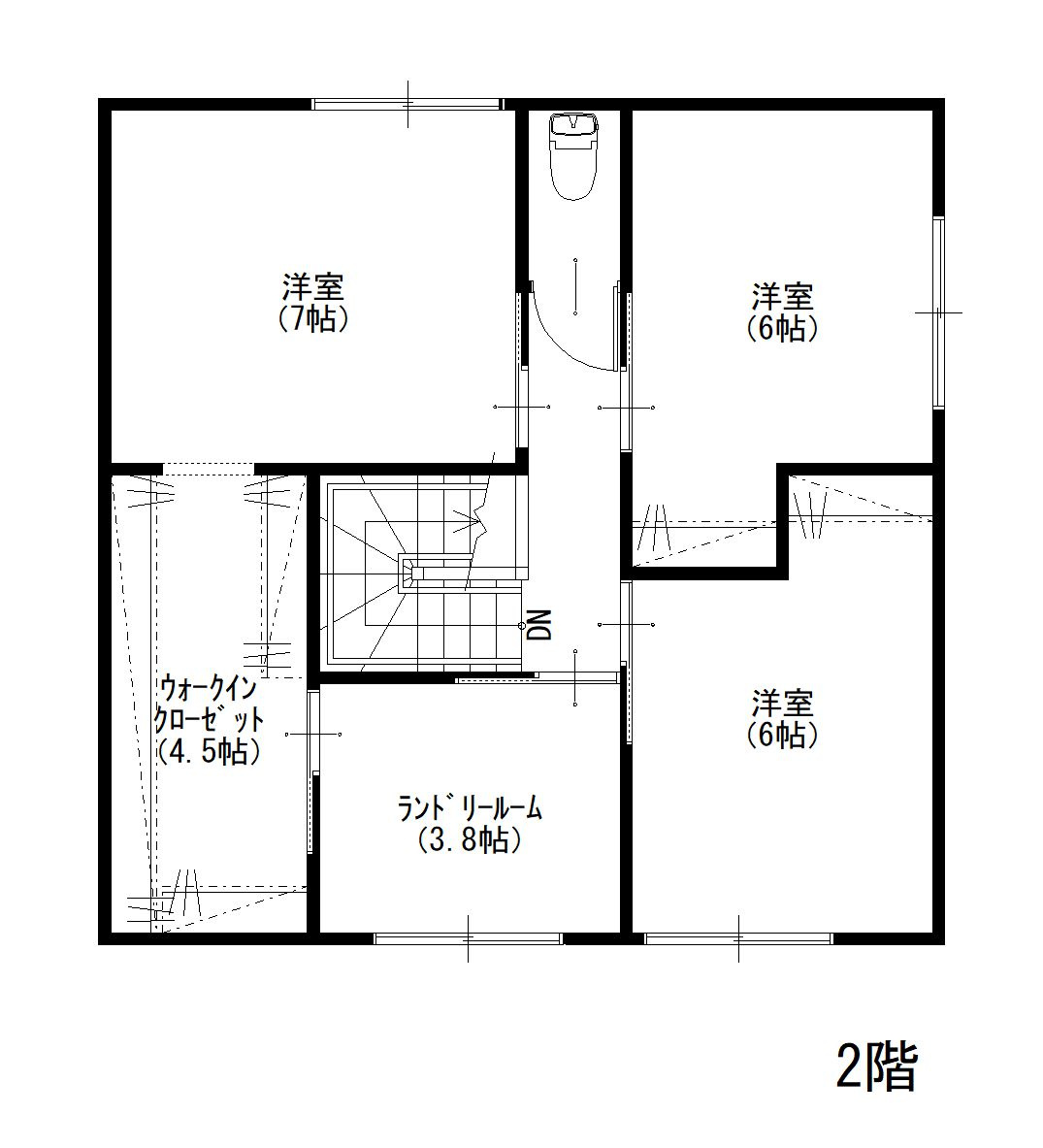 高島市新旭町北畑1丁目新築戸建の間取り|2階平面図
