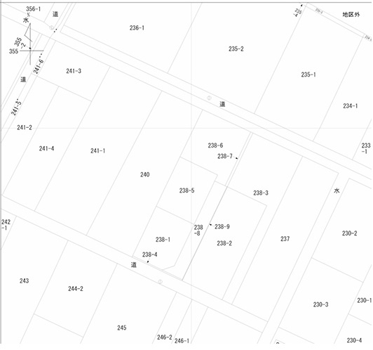 宇城市小川町江頭の売地の土地図