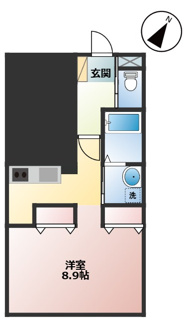 【間取り】 | グレース光南 | 1Ｋ