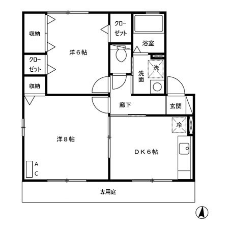 キャッスル コンフォート B棟の間取り