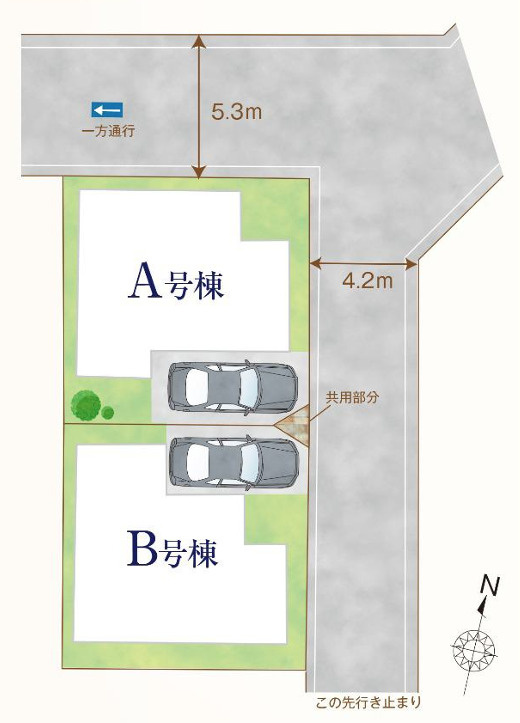 新築/新座市栄５丁目の区画図