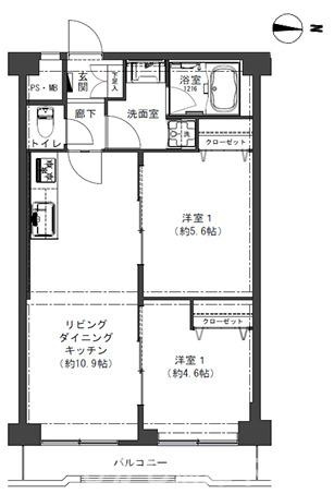 シーサイドパレス平塚の間取り|フルリフォーム済み　２LDKです。