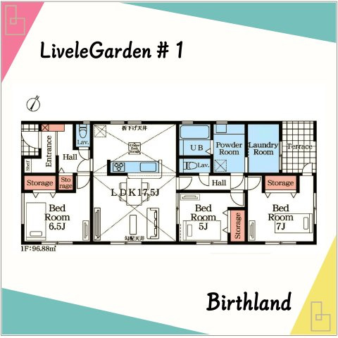 新築戸建・新築建売　桐生市第27相生町　桜木小・桜木中の区画図|■敷地面積：360.71㎡■カースペース4台並列駐車可能♪