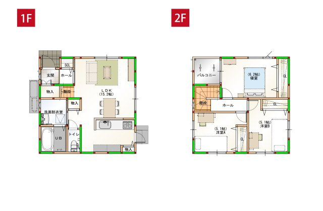 吾川郡いの町枝川 ⑭ 新築戸建ての間取り