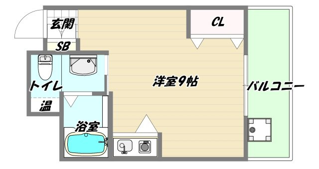 大阪市淀川区宮原１丁目の賃貸マンションの間取り