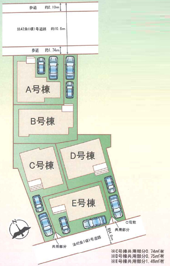 明石市魚住町西岡1846（全5棟）B号棟の区画図|B号棟です。