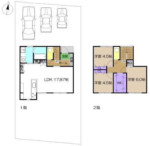 【土地図＋建物プラン例】 | 建築条件付き宅地　高知市介良乙 | プランです
