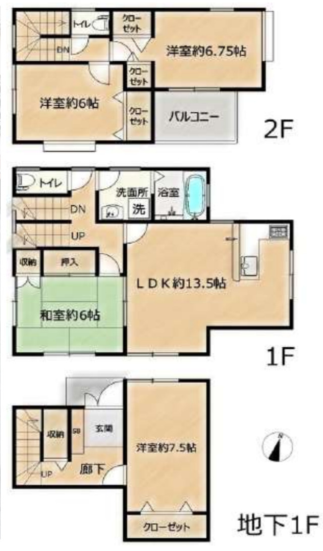 横浜市緑区東本郷４丁目 中古戸建て【仲介手数料無料】カースペース2台の間取り