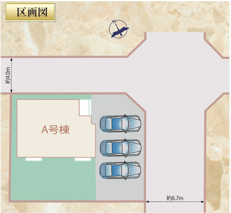 新築戸建　富士宮市宮原2期　全1棟　A号棟の区画図
