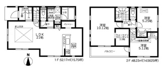 【間取り】 | 座間市座間1丁目  6号棟 2期 | 都市ガス　網戸標準仕様　シャッター6箇所付　Ｗロックカードキー（FamiLock 電池式）　屋根洋瓦葺き　南向きバルコニー　食洗器・浄水器　浴室乾燥機+窓・浴室TV　全居室収納　LDK21帖