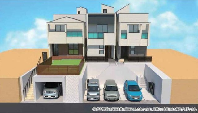 横浜市青葉区藤が丘2丁目 新築戸建て【仲介手数料無料】の外観パース