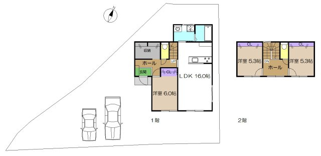 【土地図＋建物プラン例】 | 建築条件付き宅地　高知市神田 | プランです