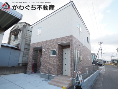 【外観】 | 伊達市岡前　2階建 ３ＬＤＫ | ★内覧予約でブランド米2kg★　いつでも見学OKです！