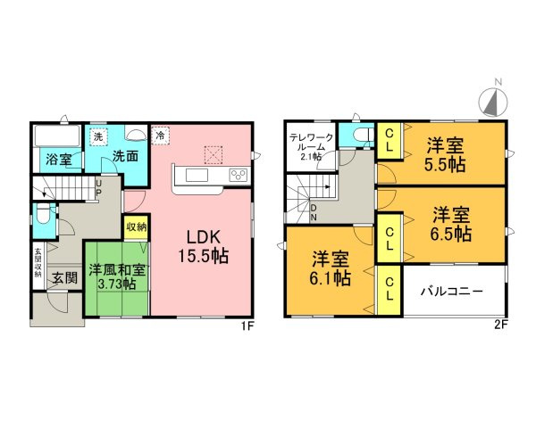 碧南市神有町第2　新築一戸建＜3号棟＞の間取り|4LDK＋テレワークルーム