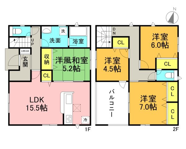 碧南市神有町第2　新築一戸建＜7号棟＞の間取り|4LDK