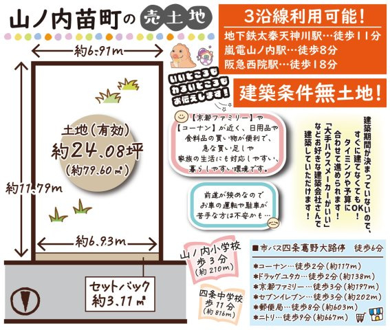 山ノ内苗町　建築条件無土地の区画図