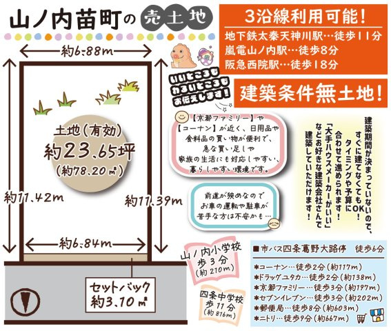 山ノ内苗町　建築条件無土地の区画図