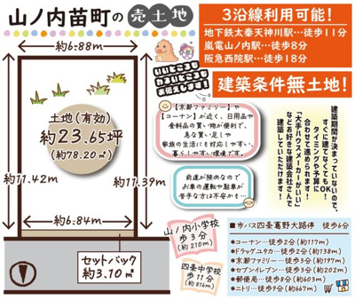 山ノ内苗町　建築条件無土地の画像