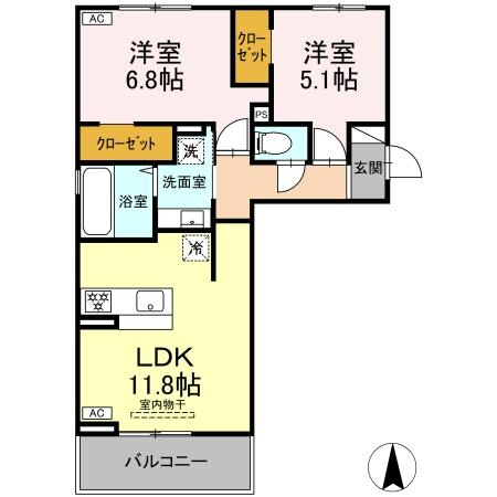 【間取り】 | トリシア野多目Ⅰ