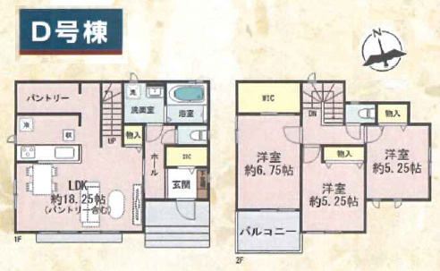 【間取り】 | 明石市魚住町西岡1846（全5棟）D号棟 | 3LDK＋WIC＋SIC＋パントリーです。
