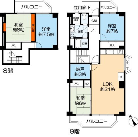 甲子園リバーサイドハイツの間取り