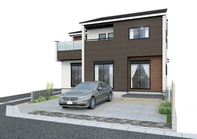 藤沢市高倉　新築戸建ての外観パース