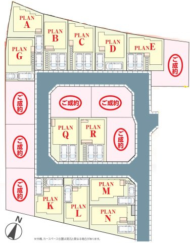 松戸市栗ケ沢新築戸建【栗ケ沢小学校：10分】の区画図|全19区画の大型分譲♪