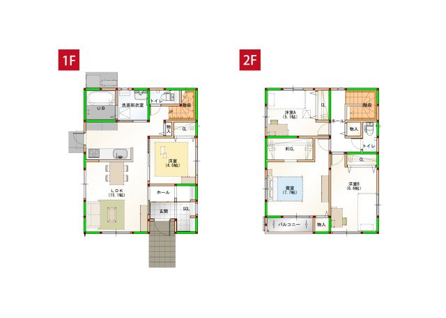 いの町枝川建売⑪の間取り|収納たっぷりの4LDKです♪